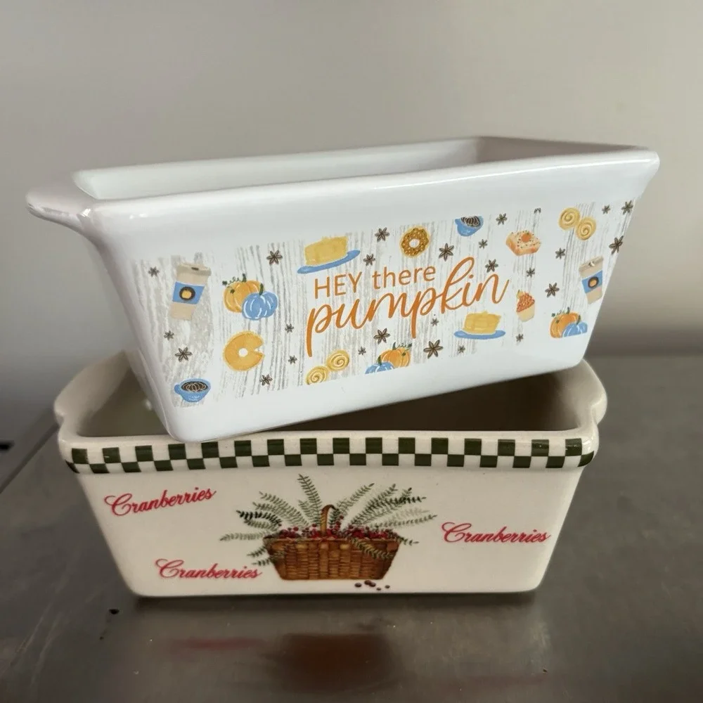 Vintage Stoneware Mini-Loaf Pans, Nantucket And Royal‎ Norfolk